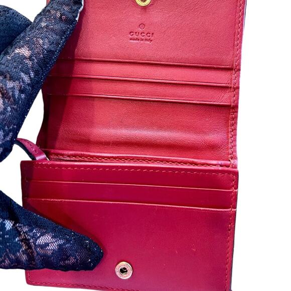 Gucci Women's Leather Queen Margaret Bee Card Case / Wallet - Picture 3 of 13